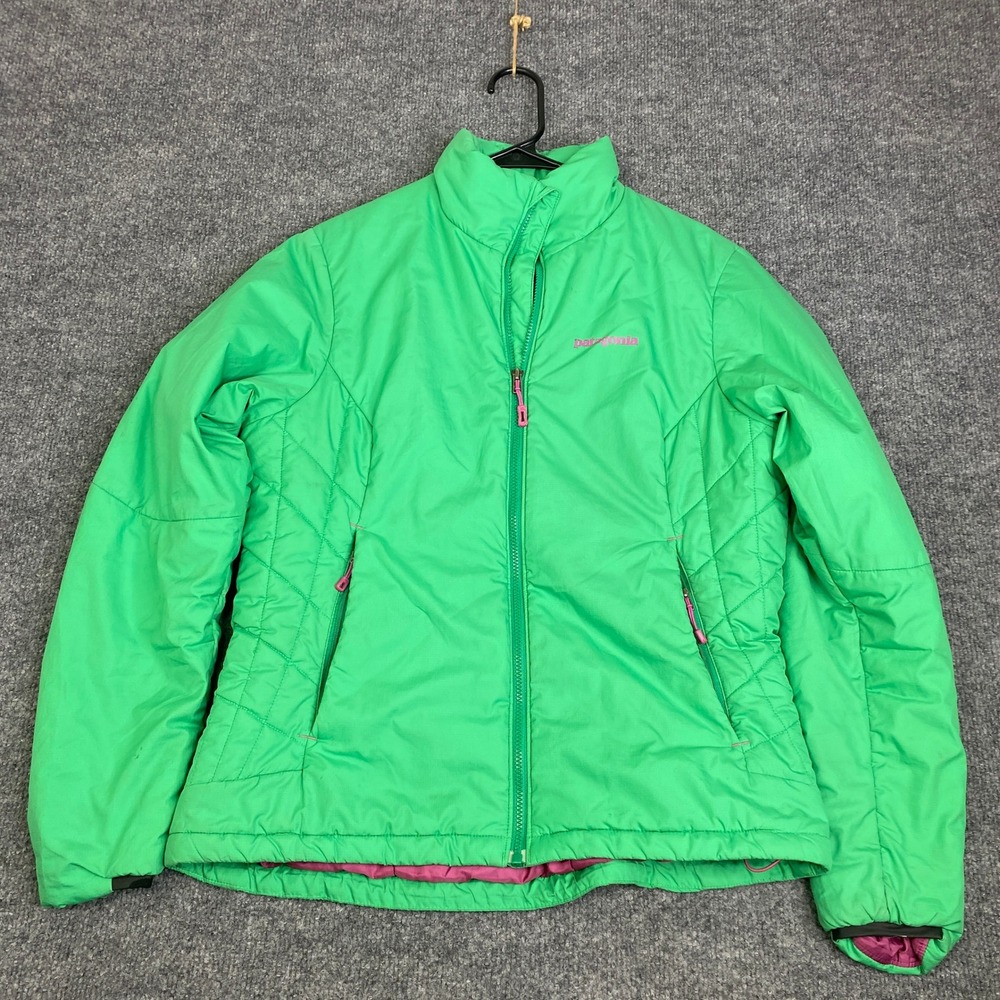 Patagonia Micro Puff Jacket Womens Small Green Pink PrimaLoft Insulated 83917
